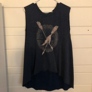 Free People oversized knit graphic tank